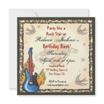 Rock Star Tattoo Invitation