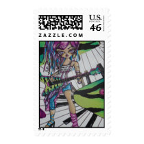 Rock Star Tori Tattoo Fantasy Art  Postage Stamp stamps