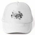 Rock Star White Mesh Truckers Cap Paint Splatter hats