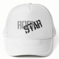 Rock Star White Trucker's Hat, Mesh Hat