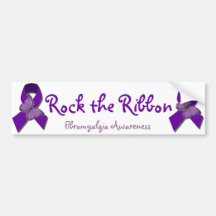 Rock the Ribbon Fibromyalgia Support Bumper Sticker