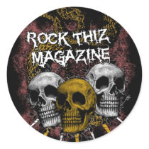 Rock Thiz Magazine Stickers 3 Skulls & Spikes