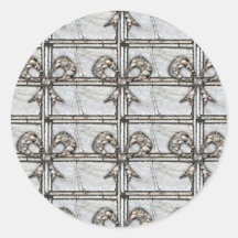 Rock Tiles With Bows Round Sticker