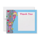 Rock Wall Climbing Party Thank You Card Invites