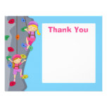 Rock Wall Climbing Party Thank You Card Invites