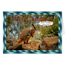 ROCK WALLABY CHRISTMAS Xmas animals Card