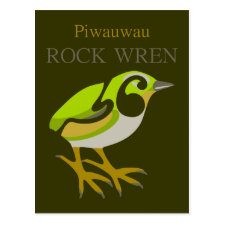 Rock Wren, South Island, NZ bird Post Card