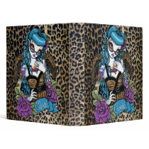 rockabilly, leopard, angel, tattoo, billy, roses, banner, fairy, faery, classy, fantasy, art, mykajelina, Binder with custom graphic design