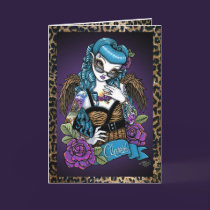 Rockabilly Baby Tattoo Angel Greeting Card cards