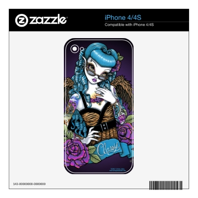 Rockabilly Baby Tattoo Angel iPhone 4 4S Skin Decal For Iphone 4s by