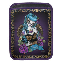 Rockabilly Baby Tattoo Leopard Angel IPad Sleeve