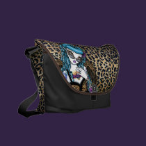 Rockabilly Baby Tattoo Leopard Angel Messenger Bag messenger bags