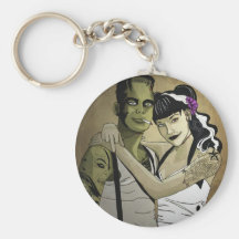 Rockabilly Frank and Bride Key Chains