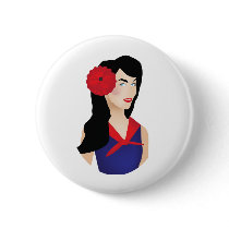 rockabilly girl buttons