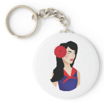 rockabilly girl keychains