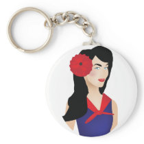 rockabilly girl keychains