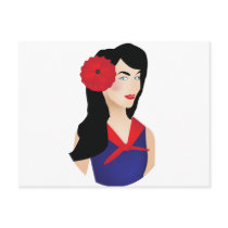 rockabilly girl postcards