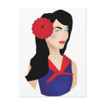 rockabilly girl postcards