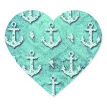 Rockabilly nautical anchor pattern in blue. stickers