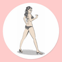 Rockabilly Pinup Girl stickers by ideabrain Rockabilly Pinup Girl stickers