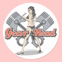 Rockabilly pinup girl with pistons stickers by ideabrain Rockabilly pinup girl with pistons stickers