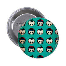 Rockabilly Skulls Pattern Button