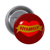 Rockabilly Tattoo Heart buttons