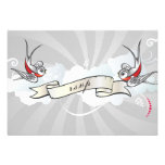 Rockabilly Tattoo Swallows RSVP Reception card