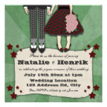 Rockabilly Wedding, 5.25x5.25 wedding invitations