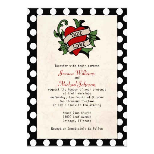 Rockabilly Wedding Custom Announcements