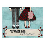 Rockabilly Wedding, table setting postcards