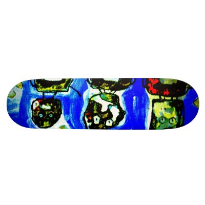 RockBotts Custom Skate Board by tangiblepsyche