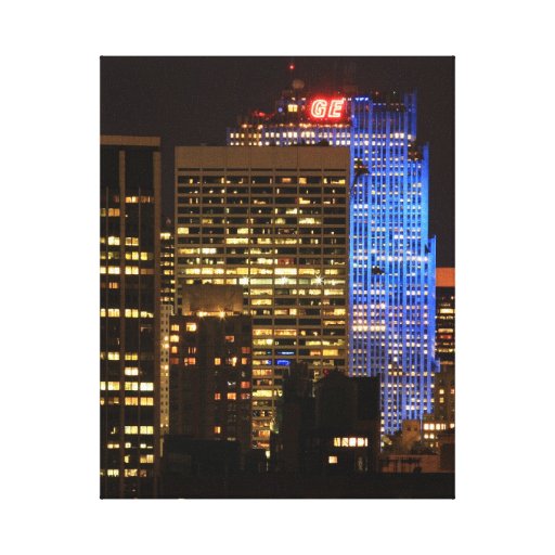 Rockefeller Center lit up blue for Autism 2012 Canvas Print