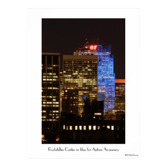 Rockefeller Center lit up blue for Autism 2012 Poster