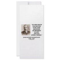 Rockefeller Do Not Grow Old Before Your Time rack cards