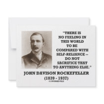 Rockefeller No Feeling Self-Reliance Sacrifice invitations
