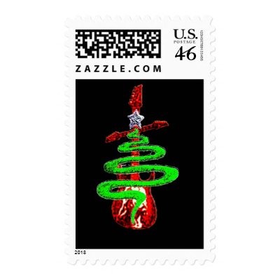 Rock'en christmas postage stamp by Dotson