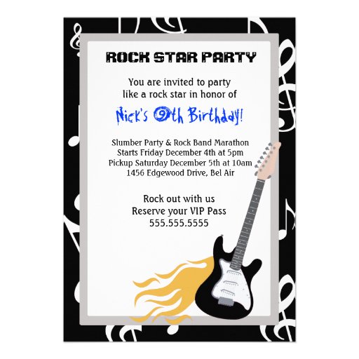 ROCKER GUITAR HERO Birthday Party Invitation