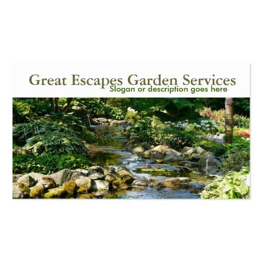 Rockery Water Garden Business Card Template (front side)