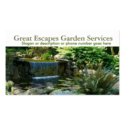 Rockery Water Gardening Landscaper Business Business Cards
