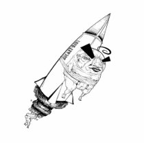 Rocket Baby cardboard standup photo sculptures