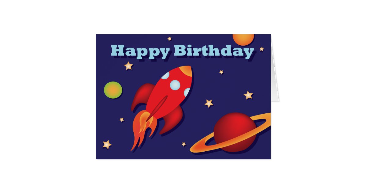 Rocket Birthday Card Zazzle 9885