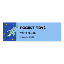 Rocket blue green small Business Card