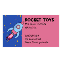 Rocket blue pink Business Card