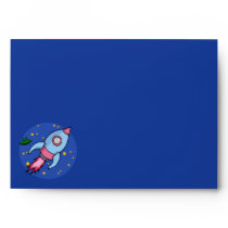 Rocket blue pink Card Envelope envelopes