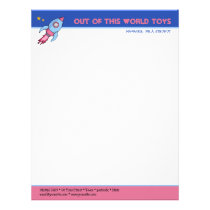Rocket blue pink Letterhead letterhead