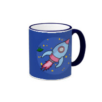 Rocket blue pink Mug mugs