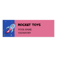 Rocket blue pink small Business Card