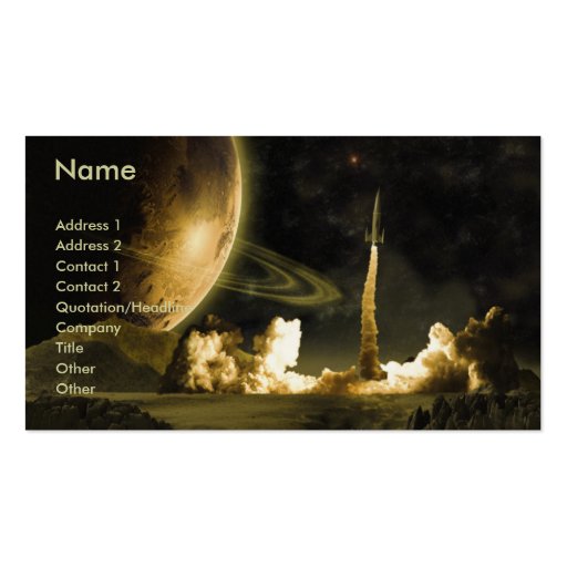 Rocket Launch Regular Business Card Template (front side)