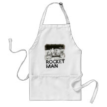 Rocket Man Astronaut on the Moon Aprons